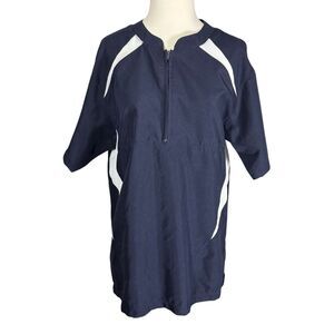 Rawlings Youth Med Baseball Windbreaker Short Sleeve Zip Pullover Warm Up